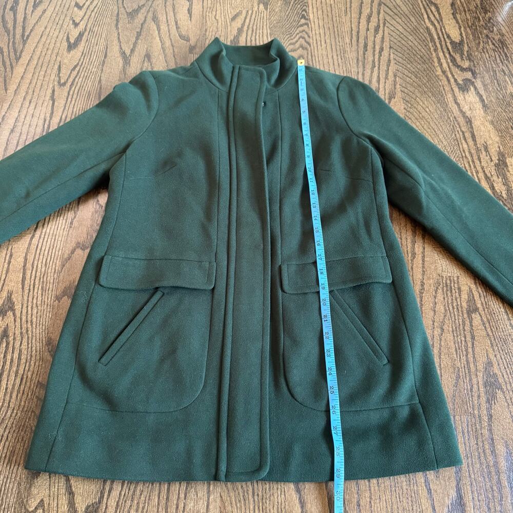J.Jill Womens Hunter Green Pea Coat Jacket Full Zip Size XS Petite Pockets Snaps